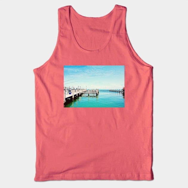 Charter Fishing Boats At The Dock Tank Top by Rosemarie Guieb Designs